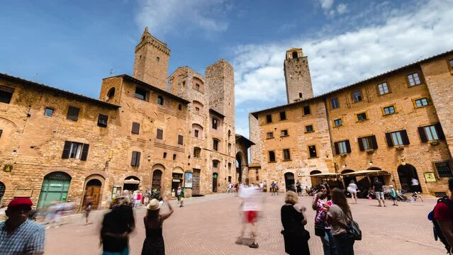 Day Time Lapse of San Gimignano Towers, San Gimignano, Tuscany, Italy