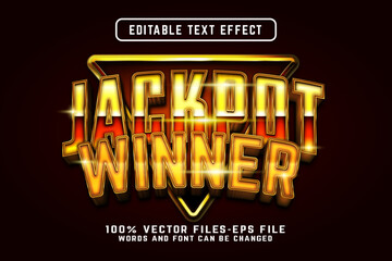 jackpot winner 3d text effect premium vectors