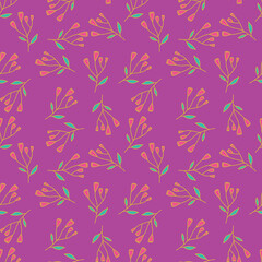Fototapeta na wymiar Cute abstract flower seamless pattern. Hand drawn floral wallpaper.