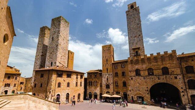 Day Time Lapse of San Gimignano Towers, San Gimignano, Tuscany, Italy