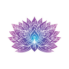 Ornamental  lotus flower pattern. Decoration in oriental, Indian style.