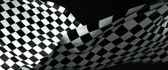 Obraz premium Checkered flag, race flag background 3d
