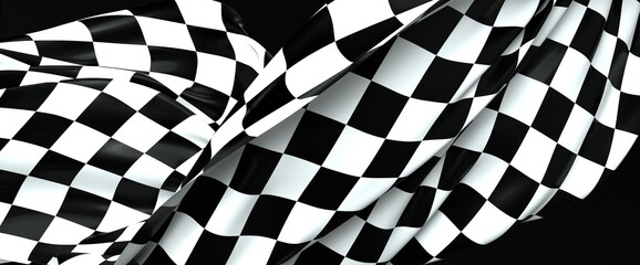 Obraz premium Checkered flag, race flag background 3d.