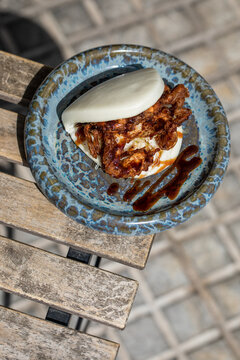 Tasty pan bao with fried soft shell crab