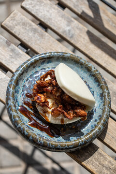 Tasty pan bao with fried soft shell crab