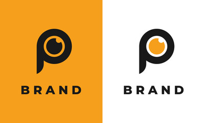 Camera Logo Design With Letter P Suitable For Photograpy Business Identity