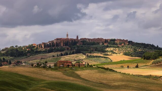 Day Time Lapse of tuscany rural countryside, Milan, Lombardy, Italy