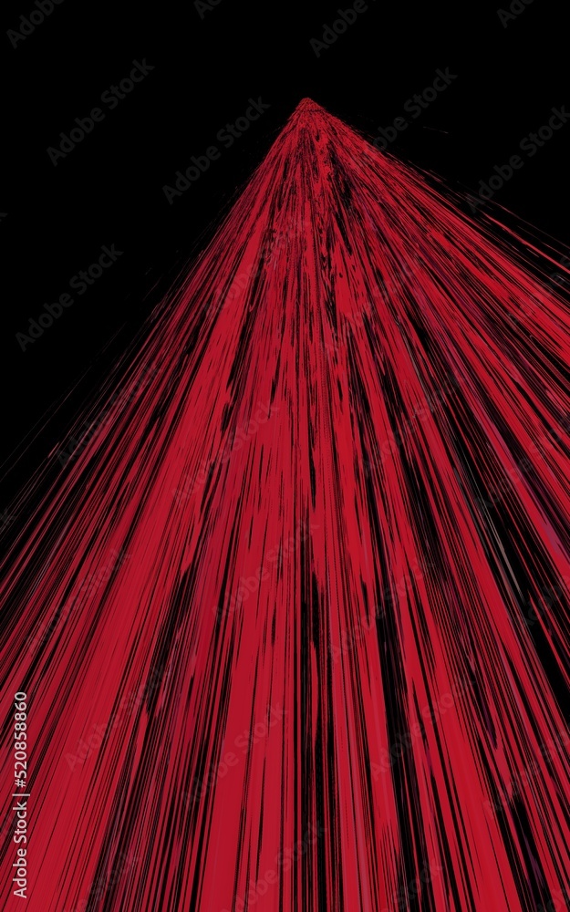 Aufkleber pattern and design from red foam ball with a black mesh bag 3d exploding surface view