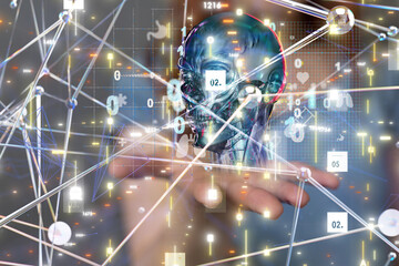 digital medical futuristic interface 3D rendering