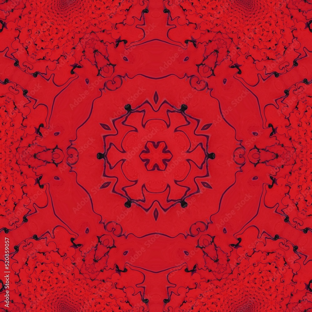 Poster pattern and design from red foam ball with a black mesh bag