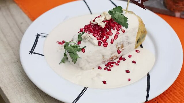 Chile en Nogada, traditional Mexican cuisine in Puebla
