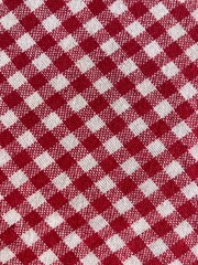 a red and white checkered fabric surface