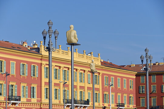 Massena place and statues in Nice France