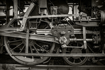 Fototapeta na wymiar detail of a historic steam locomotive