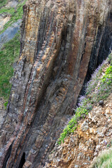 Vertical rock formation near Bude