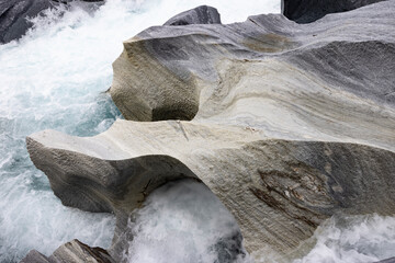 Castle of marble,  (Marmorslottet) great and unique rock formations by the river of Glomåga,Mo i...