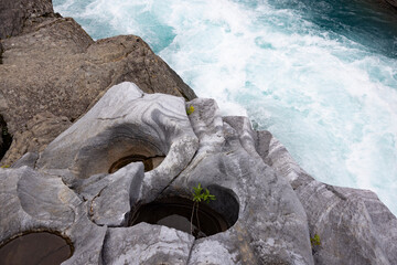 Castle of marble,  (Marmorslottet) great and unique rock formations by the river of Glomåga,Mo i...