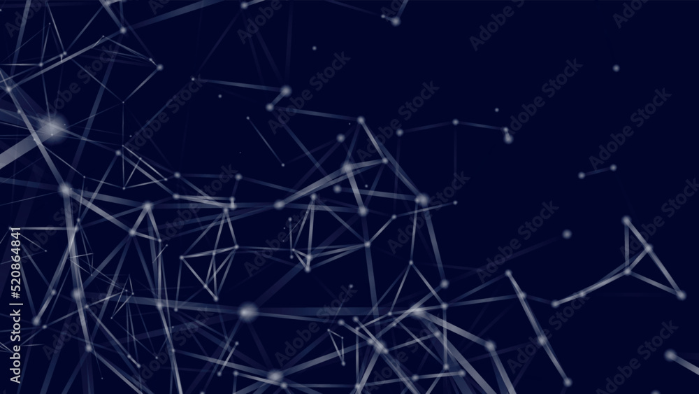 Aufkleber abstract background with connecting dots and lines. network connection structure. plexus effect. vec