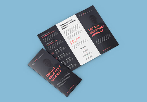 Trifold Brochure Down and Closed Side View