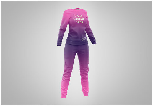 Womens Sport Suit Mockup Half Side View