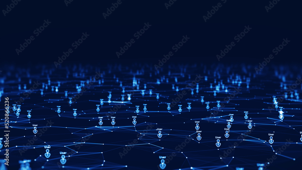 Poster the technology concept supports a large number of users in the internet website system. small user i