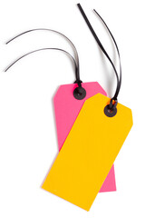 Paper tag price isolated on white  background. Cardboard price tag label