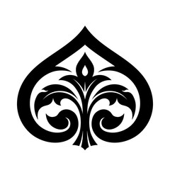 Traditional Thai art patterns in black and white Baroque style. Classic ornament element. Design for decorating vector illustrations.
