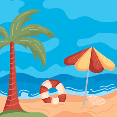 umbrella and float beach