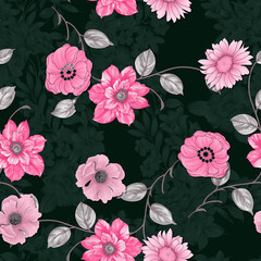 seamless pattern with flowers