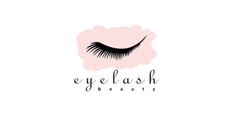 Eyelash extension logo design template for beauty salon with creative concept