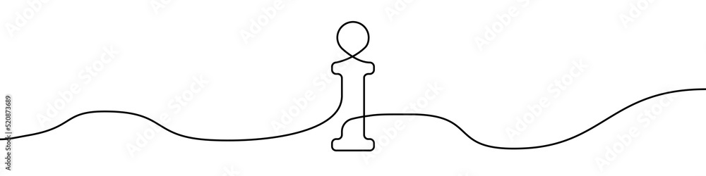 Poster information icon line continuous drawing vector. one line information icon vector background. inform