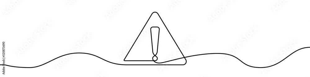 Poster dangerous sign line continuous drawing vector. one line dangerous sign vector background. dangerous 
