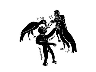 Ghost in Thai tradition painting,Thai tattoo, vector