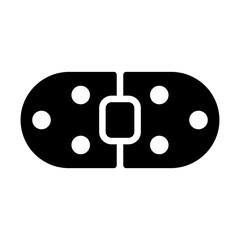 Small door hinge icon. Black silhouette. Front side view. Vector simple flat graphic illustration. Isolated object on a white background. Isolate.