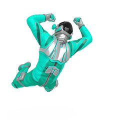 astronaut explorer is fighting the gravity