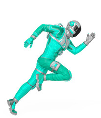 astronaut explorer is doing a run moon