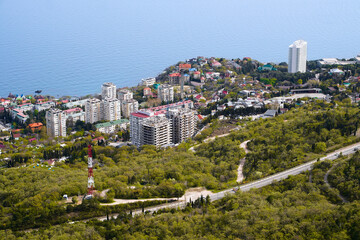 View of the village of Foros from the observation deck. Crimea, 2022 - 520875027