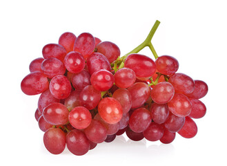 Fototapeta premium Bunch of fresh red grapes isolated on white background