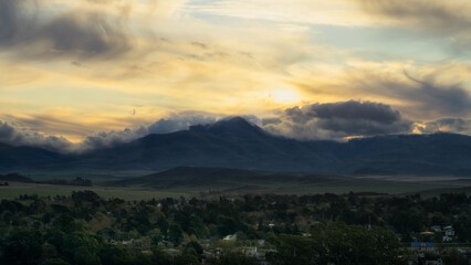 sunset over the mountains