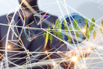 Structure of world economy, communication network.. © vegefox.com