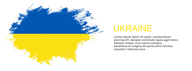 Ukraine flag banner template vector illustration of Ukraine flag with modern style. News banner with place for text