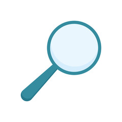 Magnifying glass on white background. School supplies. Flat design.