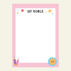 beautiful and colorful paper for your goals, for your notes