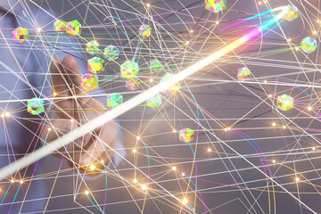 Big data and artificial intelligence concept. Machine learning and cyber mind domination