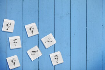 Scattered cubes. Curiosity and exploration. Search an answer by facts. Analysis gathering facts and...