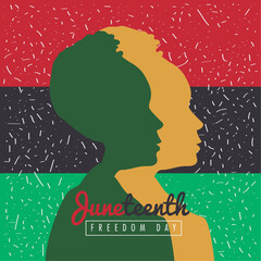 juneteenth freedom day afro woman - obrazy, fototapety, plakaty