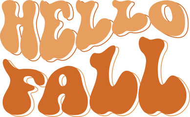 Hello Fall  Retro SVG Design.