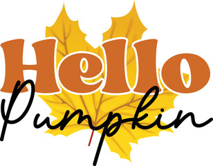 Hello Pumpkin Retro SVG Design.