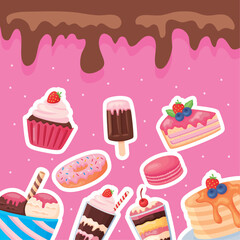 sweet desserts with chocolate
