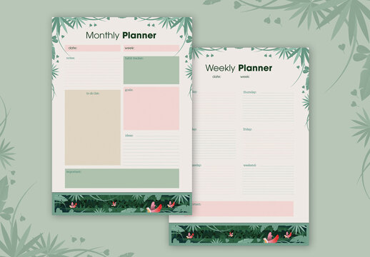 Planner with Tropical Accents
